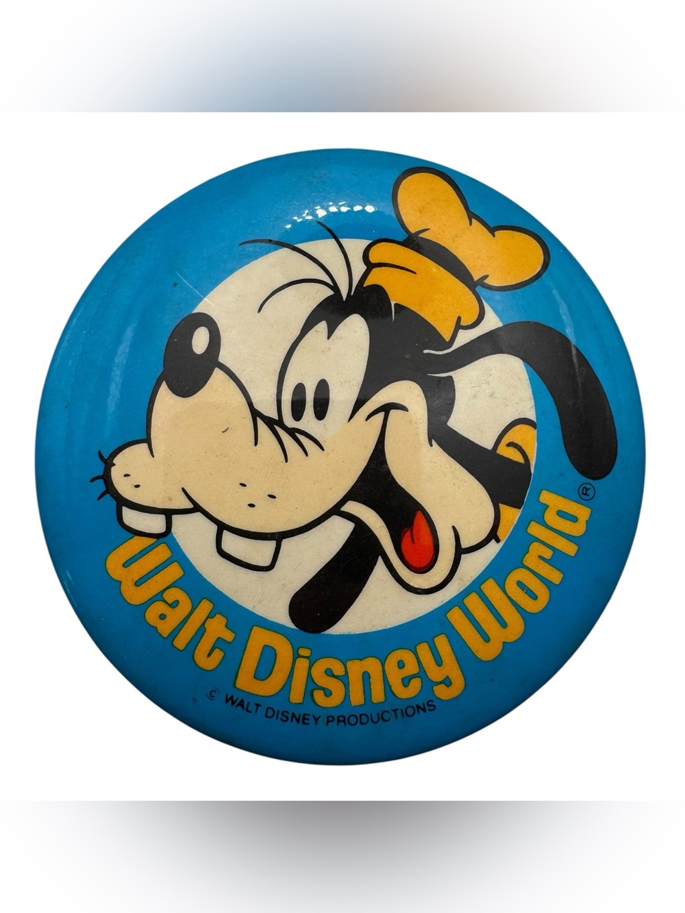 Vintage 1980s Walt Disney World Goofy Pinback‎ Button Pin